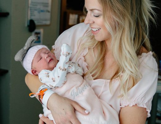 Meagan Brandon of Meagan's Moda shares experience having natural birth in hospital with daughter Juliette