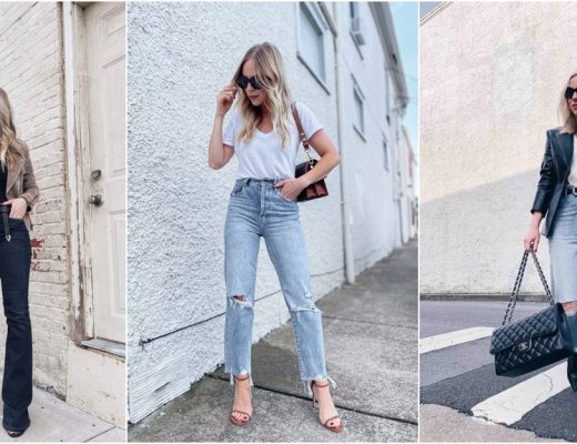 Meagan Brandon of Meagan's Moda shares denim trends for fall 2021. flares straight leg and loose fit 90s jeans