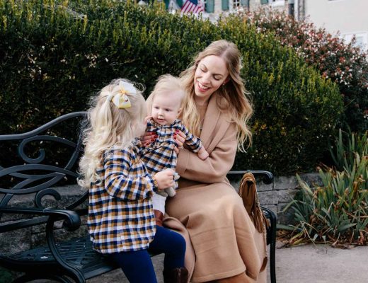 Meagan Brandon of Meagan's Moda shares fall family photo outfit ideas, plaid dresses girl outfits