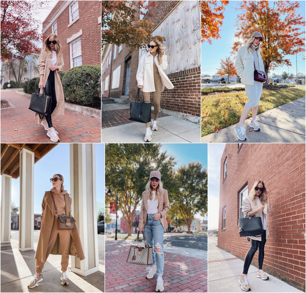 Meagan Brandon of Meagan's Moda shares stylish ways to wear New Balance 327 sneakers for fall