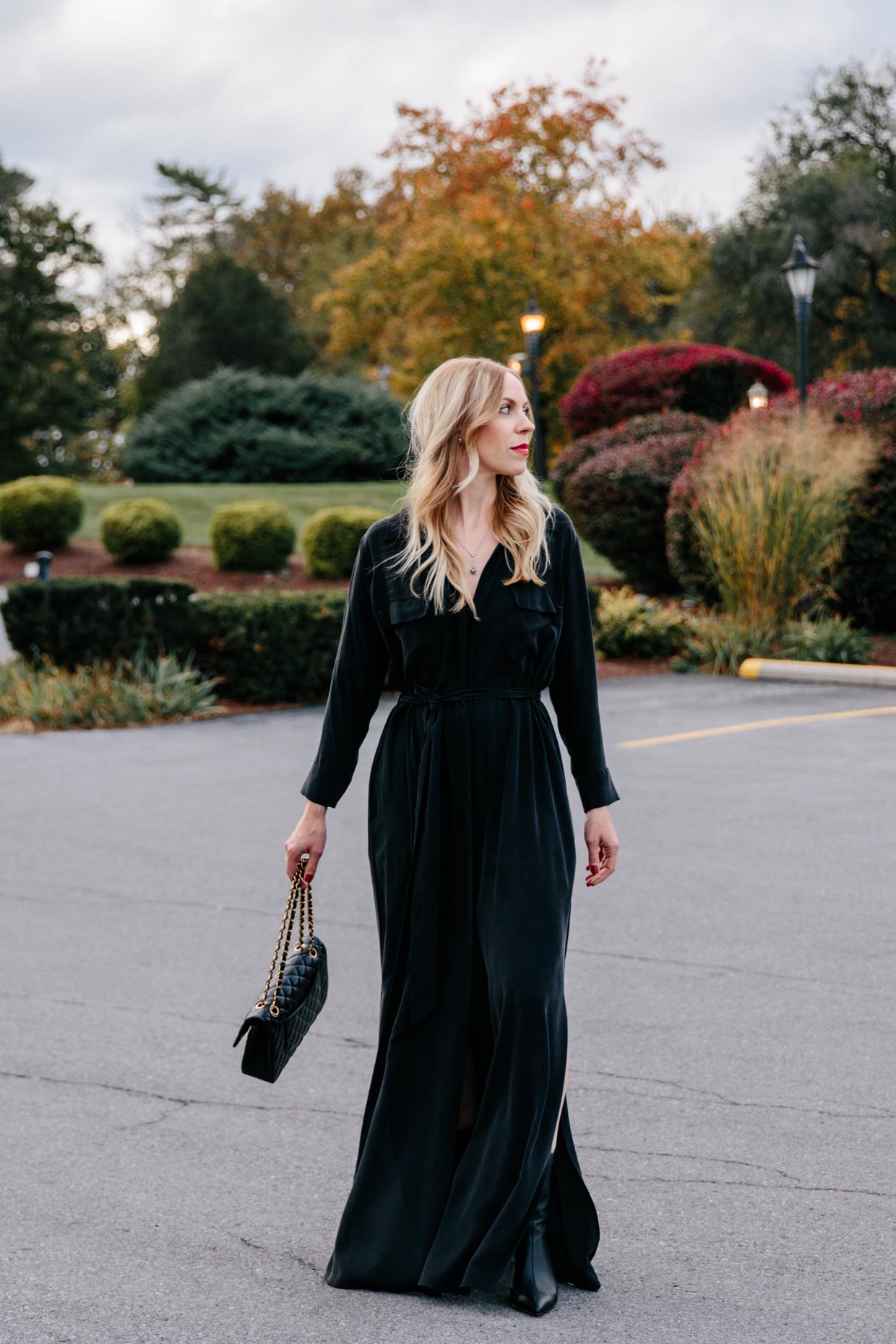 Black Silk Dress for Birthday Dinner - Meagan's Moda