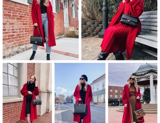 Meagan's Moda red coat outfit inspiration for winter and the holidays