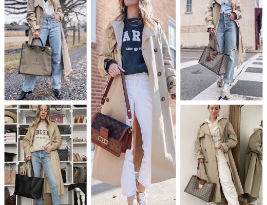 Meagan Brandon of Meagan's Moda shows how to wear a trench coat for early spring, casual trench coat outfit ideas