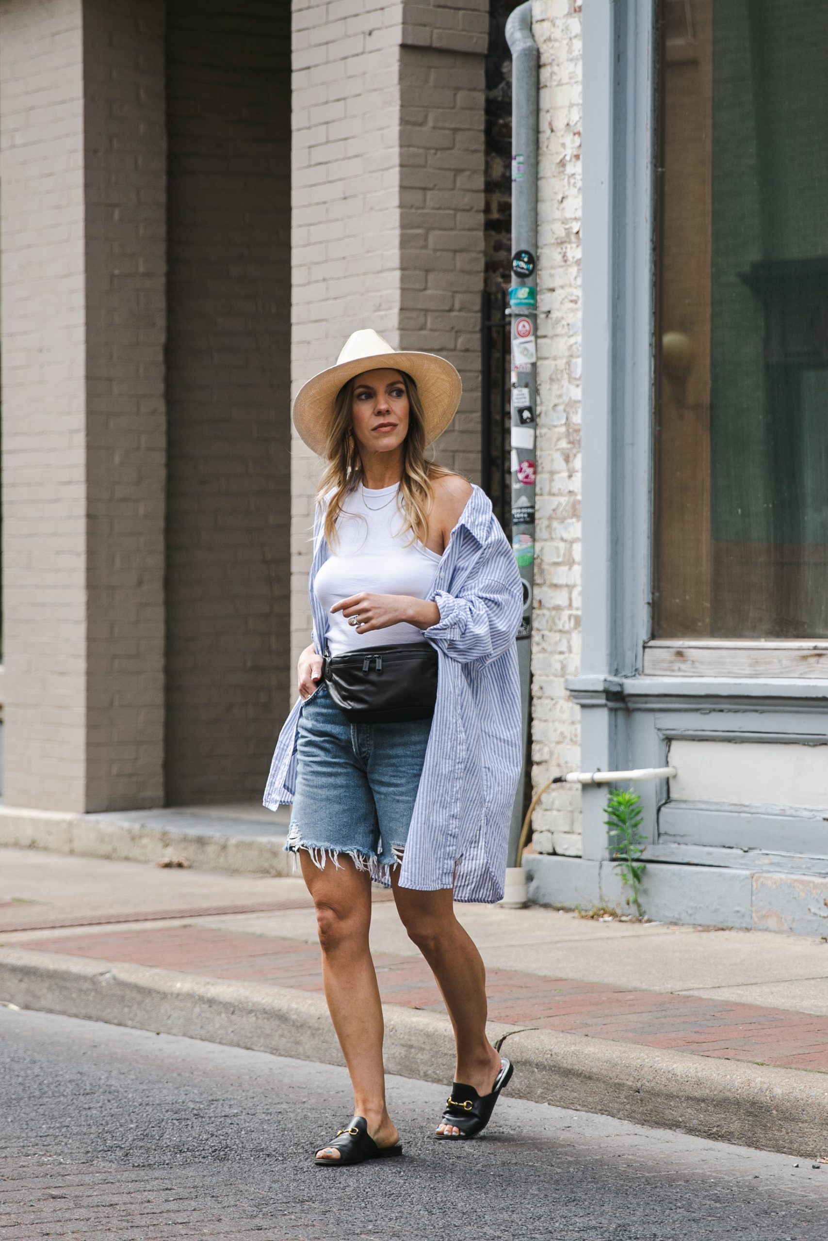 Meagan Brandon fashion blogger of Meagan's Moda wears lace midi dress with  Mango wide croc leather belt and Louis Vuitton Dauphine MM bag - Meagan's  Moda